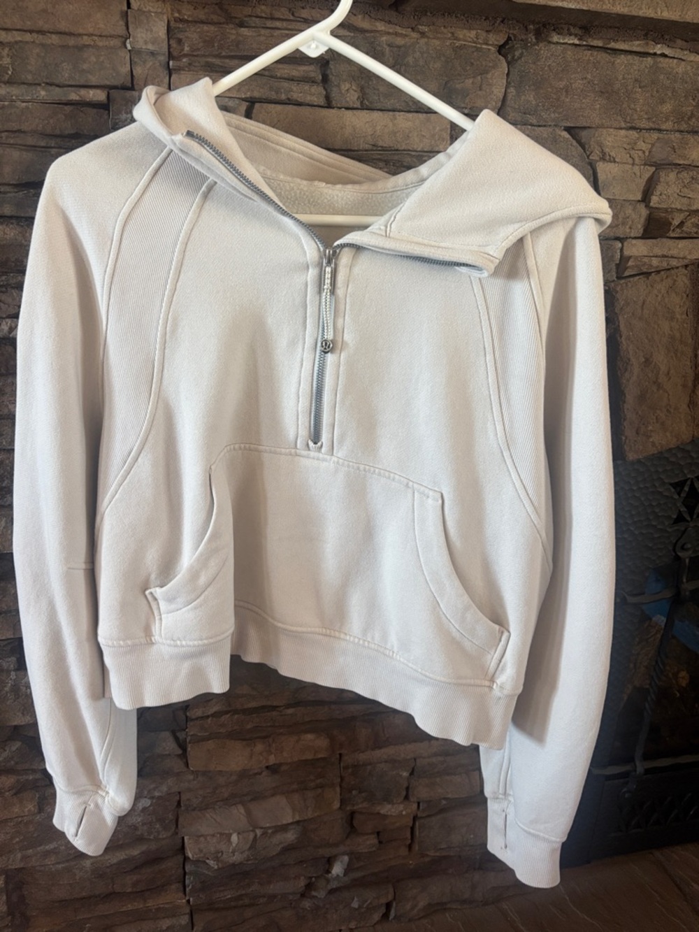 Lululemon Cream Half-Zip Scuba Sweatshirt (M/L)